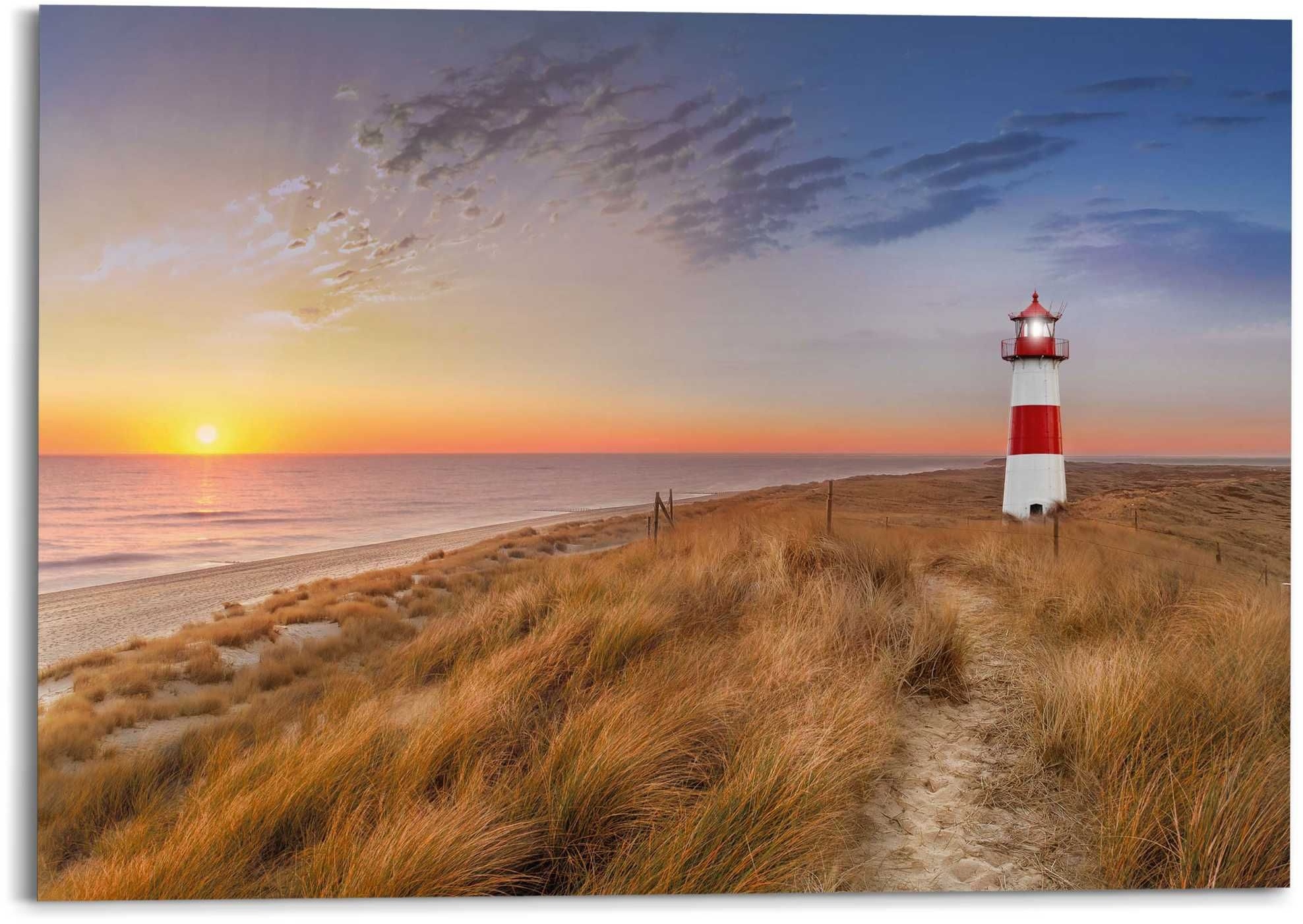 Bild NORTHSEA SUNSET LIGHTHOUS - bunt