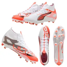 Puma Ultra 5 Match+ FG/AG Fußballschuhe 01 white/black/glowing red 39