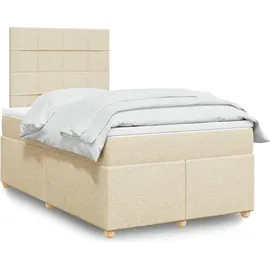 vidaXL Boxspringbett mit Matratze Creme 120x200 cm Stoff vidaXL