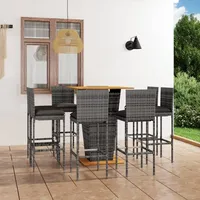 vidaXL Gartenbar-Set 9-tlg. Grau
