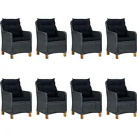 vidaXL Garten-Essgruppe 9-tlg. Dunkelgrau