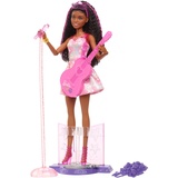 Barbie Sängerin-Puppe - Zubehör-Set zur 65. Jubiläumsedition, Bühnen-Clip, Mikrofon und Gitarre, Sonnenbrille, Schmuck und Blumenstrauß und pinken High Heels, für Kinder ab 3 Jahren, HRG43