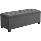 Songmics Sitzbank, Dunkelgrau, 110x40x40 cm, Wohnzimmer, Hocker, Sitzwürfel