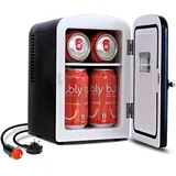 Koolatron Retro Mini Kühlschrank 4 Liter Kleiner Kühlschränk für Kosmetik und Getränke Mini-Kühlschränke mit 220V AC/12V DC Kleiner Kühlschrank für Schlafzimmer für Autos Büros