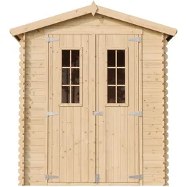 TIMBELA Gartenhaus M320C+M320G 1,96 x 1,86 m Beige