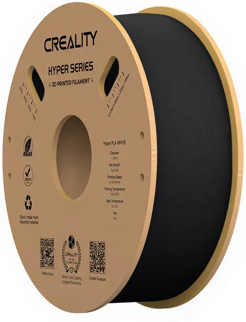 Creality Hyper PLA Schwarz 1 kg Hochgeschwindigkeit 30–600 mm/s, Formgenauigkeit ±0,02 mm, Kompatibel mit den meisten FDM-3D-Druckern, 1 kg (2,2 lbs) Spule