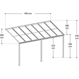 Juskys Terrassendach Borneo 500 x 300 cm dunkelgrau