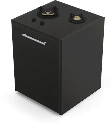 Brabura CT 60 Kochfeld - Nero Zimbabwe / Anthrazit / Silberner Griff