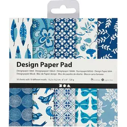 Creativ Company, Bastelpapier, Designpapierblock Blau, 50 Blatt (50 x)