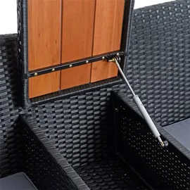 Estexo Polyrattan Gartenbank 2-Sitzer  Schwarz