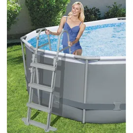BESTWAY Power Steel Frame Pool oval Set 488 x 305 x 107 cm inkl. Filterpumpe