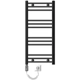 luxebath Badheizkörper 400 x 800 mm 600 W anthrazit gebogen mit Seitenanschluss