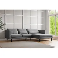 Fun Möbel Ecksofa Designersofa AGADA in Stoff Verita Grau