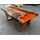 aea Zweifarbiger Epoxidharz Tisch Orange Massivholz 55 x 45 cm