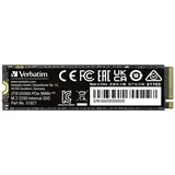 Verbatim Vi5000 2TB M.2 2280 NVMe SSD Gen4 2000GB interne SSD (2 TB) M.2" 5000 MB/S Lesegeschwindigkeit, 4500 MB/S Schreibgeschwindigkeit, PCIe Gen4 x4, NVMe, 3D NAND, M.2 2280 schwarz