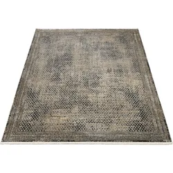 WK WOHNEN Teppich »POINTS«, rechteckig, 7 mm Höhe, hochwertiger Materialmix mit seidigem Glanz WK WOHNEN beige/schwarz B: 140 cm   1 St.