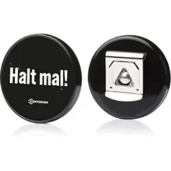 Contorion Magnet-Clip "Halt mal!", schwarz, Ø 6,7 cm