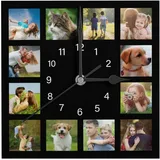 Personalisierte Foto Wanduhr, Personalisierte Quadratische Uhr mit Foto Text, Benutzerdefiniert Wanduhren mit Foto zum Küche Schlafzimmer Wohnzimmer, Jahrestag Geburtstag Hochzeits Dekorative Geschenk