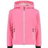 Jungen Softshelljacke Für Kinder Mit Fester Kapuze Rosa Fluo-Weiß 116 EU