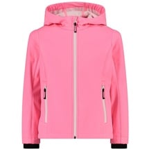 CMP Jungen Softshelljacke Für Kinder Mit Fester Kapuze, Rosa Fluo-Weiß, 116 EU