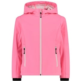 CMP Jungen Softshelljacke Für Kinder Mit Fester Kapuze, Rosa Fluo-Weiß, 116 EU