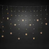 Konstsmide LED Lichtervorhang 12 Schneeflocken 60x warmweiß 4049-103