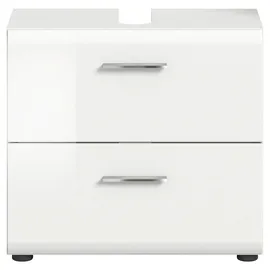 xonox.home Waschbeckenunterschrank 2 Schubladen 60 x 54 x 30 cm Weiß Hochglanz