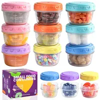 Aurinovellia 12 Stück Auslaufsichere Frischhaltedosen, 80 ml Kleine Gefrierdosen, Vorratsdosen mit Deckel Luftdicht, Stapelbar und Wiederverwendbar, für Snacks, Saucen Farbe 4,5 X 6 cm