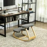 Kniestuhl, Ergonomischer Schaukelstuhl Aus Holz, Kniestuhl Fürs Homeoffice, Grau