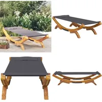Sonnenliege 100x188,5x44 cm Bugholz Massiv Anthrazit - Loungebett - Loungebetten - Home & Living