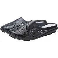 Generisch Freizeitschuhe Damen Offen, Schlappen Damen Vorne Geschlossen Riemen Hinten Leder, Barfußschuhe Atmungsaktiv Walkingschuhe Bequeme Schlupfschuhe Weichen Outdoorschuhe Flach Einzelne Schuhe - 39 EU