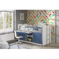 Vipack Hochbett Bonny 90 x 200 cm MDF/Spanplatte blau/weiß