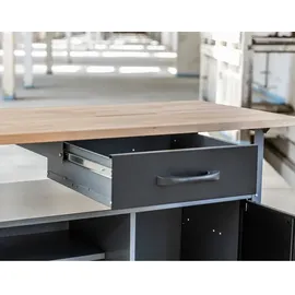 Ondis24 Werkstatt-Set Ecklösung Simple One, Werkbank, 120 - grau