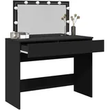 vidaXL Schminktisch mit LED-Beleuchtung Schwarz 100x40x120 cm