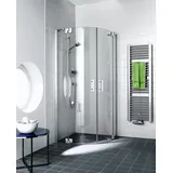 Kermi Filia XP Runddusche mit Pendeltüren 90 x 200 cm Silber hochglanz Klarglas FXP5009020VPK
