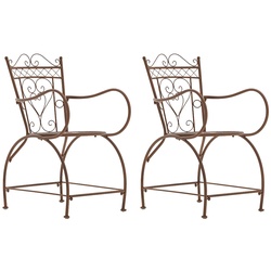 CLP 2er Set Stühle Sheela I Gartenstühle Aus Metall I Metallstuhl Mit Armlehnen Im Jugendstil