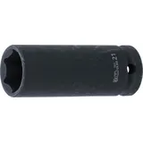BGS Kraft-Steckschlüssel-Einsatz Sechskant, tief 7221, Antrieb Innenvierkant 12,5 mm (1/2"), SW 21 mm