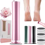 Dermaglide Hornhaut Entferner, DermaGlide Pro, Hornhautentferner Elektrisch mit 60 Schleifpapierscheiben, für Abgestorbene Haut, Rissige Haut, Schwielen (Rosa)