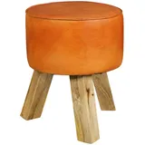 KADIMA DESIGN Sitzhocker WL5.102 Leder 37 x 45 x 37 cm Braun