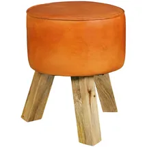 KADIMA DESIGN Sitzhocker WL5.102 Leder 37 x 45 x 37 cm Braun