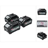 Makita Akku Set 3x BL 4040 40 V max. 4,0 Ah XGT Li-Ion Akku ( 3x 191B26-6 ) IP64 Schutzklasse mit LED Anzeige