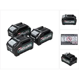 Makita Akku Set 3x BL 4040 40 V max. 4,0 Ah XGT Li-Ion Akku ( 3x 191B26-6 ) IP64 Schutzklasse mit LED Anzeige