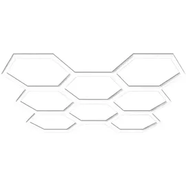 Barberpub Hexagon LED Garage Light, 30240LM 6500K Hexagon LED Beleuchtung, 8 Grid, LP008/nicht dimmbar - Weiß