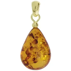 Ketten-Anhänger OSTSEE-SCHMUCK "Ostsee-Schmuck Anhänger", gelb, Schmuckanhänger, Damen, 30 x 12mm, Bernstein, 1.8 g