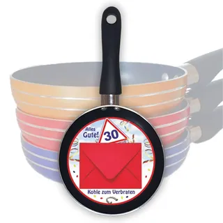 Geldgeschenk Geldpfännchen – Zum 30. Geburtstag - Geburtstagsgeschenk zum runden Geburtstag mit Zahlen | Kohle zum Verbraten Mini Bratpfanne kleine Pfanne als Geschenk zum Geld verschenken