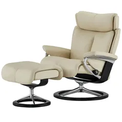 Stressless Relaxsessel mit Hocker creme - Leder Magic L ¦ creme ¦ Maße (cm): B: 91 H: 112 T: 84