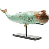 Kare Deko Figur Whale Base, Blau, Zerlegt, Großes Deko Objekt, Wohnzimmer, Tierdesign, Meerestiere, Stahl Gestell, 38.5x77x17.5cm (H/B/T)