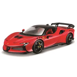 Burago Bburago "Race&Play Ferrari SF90 XX Stradale, rot - Supercar Modellauto 1:18 Die-Cast Originalgetreues Sammlerauto Spielzeugauto mit beweglichen Türen, Motorhaube & Kofferraum ab 3 Jahren (18-16020RD)