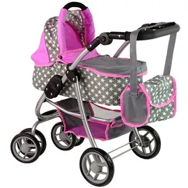 alice"s wonderland' Alice 2-in-1-Puppenwagen Sterne Rosa