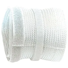 Ricoo Kabelkanal flach weiß Z9085W-5 500cm x 8,5cm Kabel Kanal mit Klettverschluss Flexibler Kabelschlauch für Kabelmanagement & Kabelführung wiederverschließbar Kabelkanäle